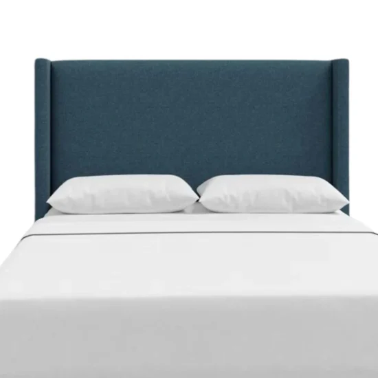 Makoya Navy Blue Fabric Queen Bed Headboard