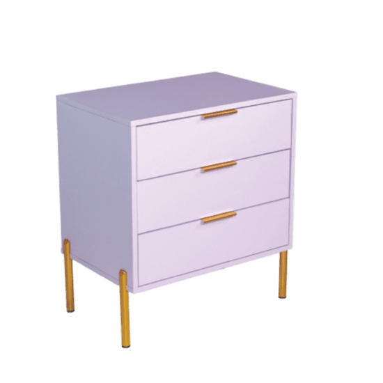 Ava White Gold Legs, Gold Handles Melamine Pedestal