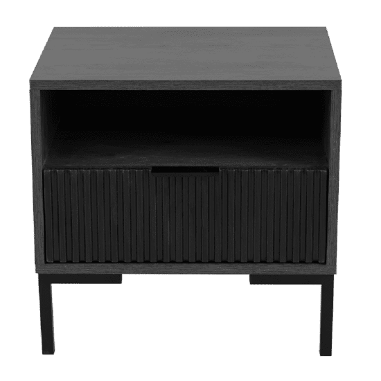 Carrie Charcoal With Black Drawers Pedestal